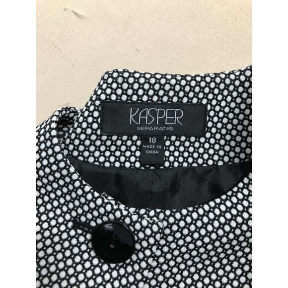 Kasper Women Jacket 18 Open 4 Button Front Office Siren Clueless Preppy Mob wife - Picture 5 of 8